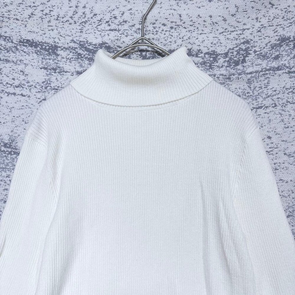 Ramit Turtleneck Rib Knit Flare Sleeve Ivory L Fall/Winter - Picture 2 of 5